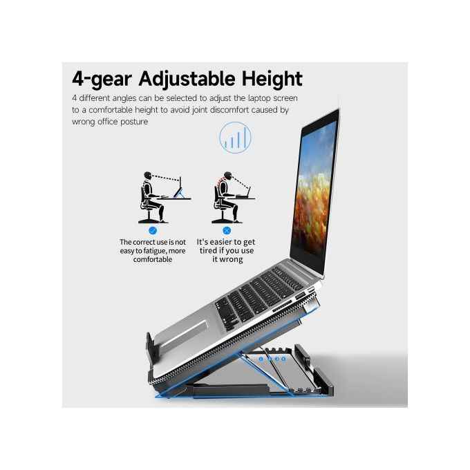 Laptop Cooling Fans Stands Foldable Notebook Computers Cooling Pads Cooler Laptop Stand Adjustable Height image - mobimarket